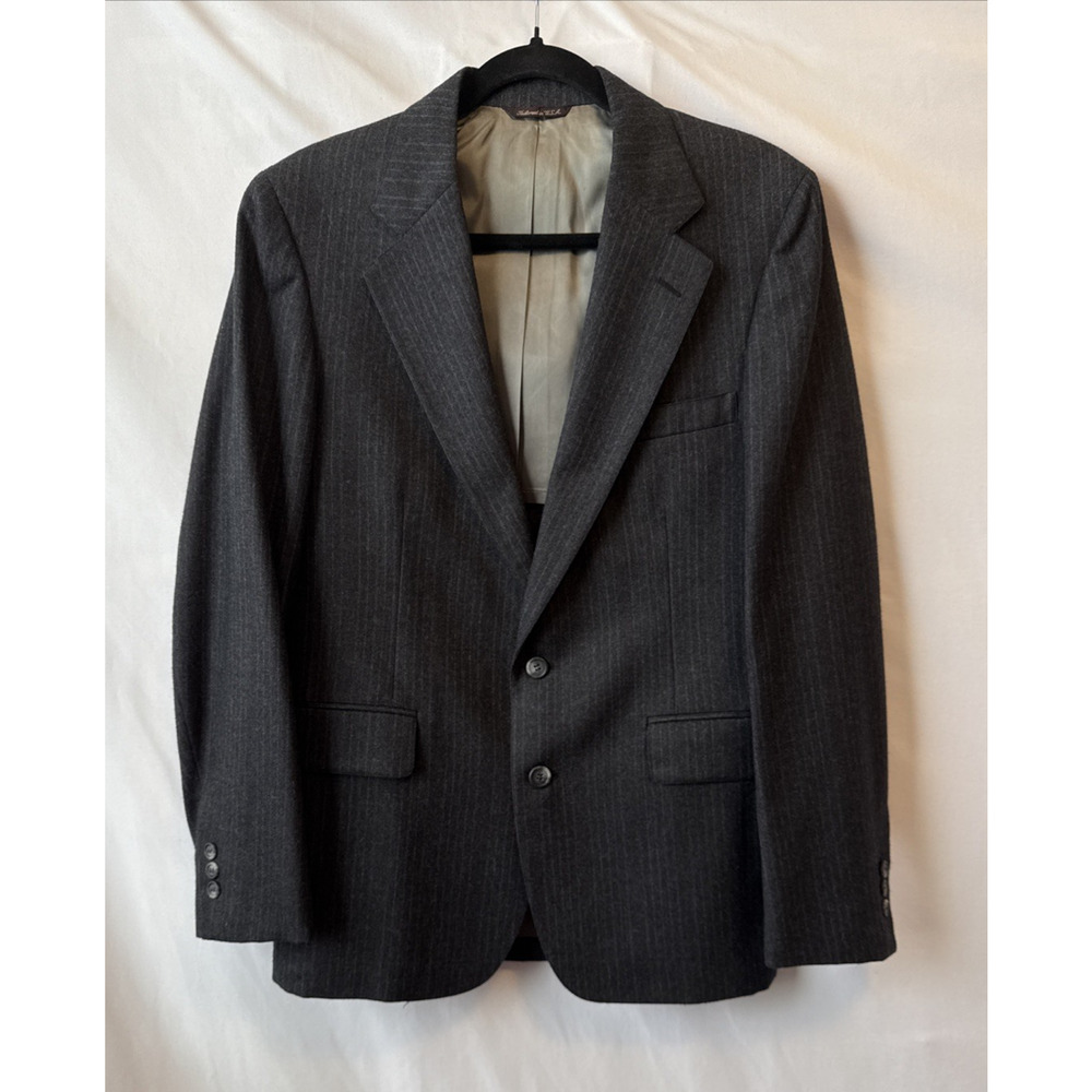 VTG Cricketeer Harris Men's 40S Tweed Wool Blazer Pinstripe Suit Jacket Ivy Trad